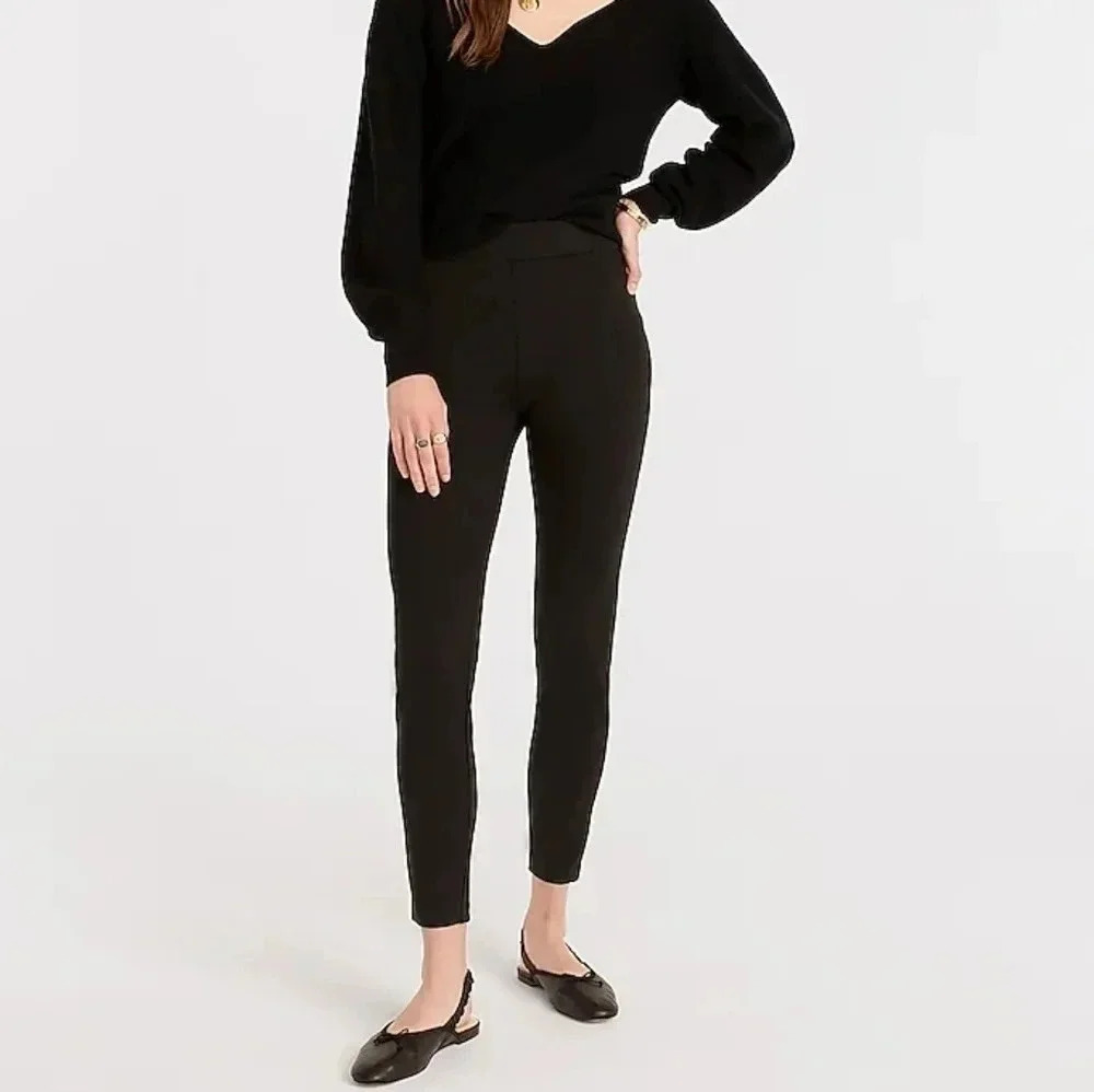 J.Crew Pixie Pant In Stretch Ponte, Color Black Size 2